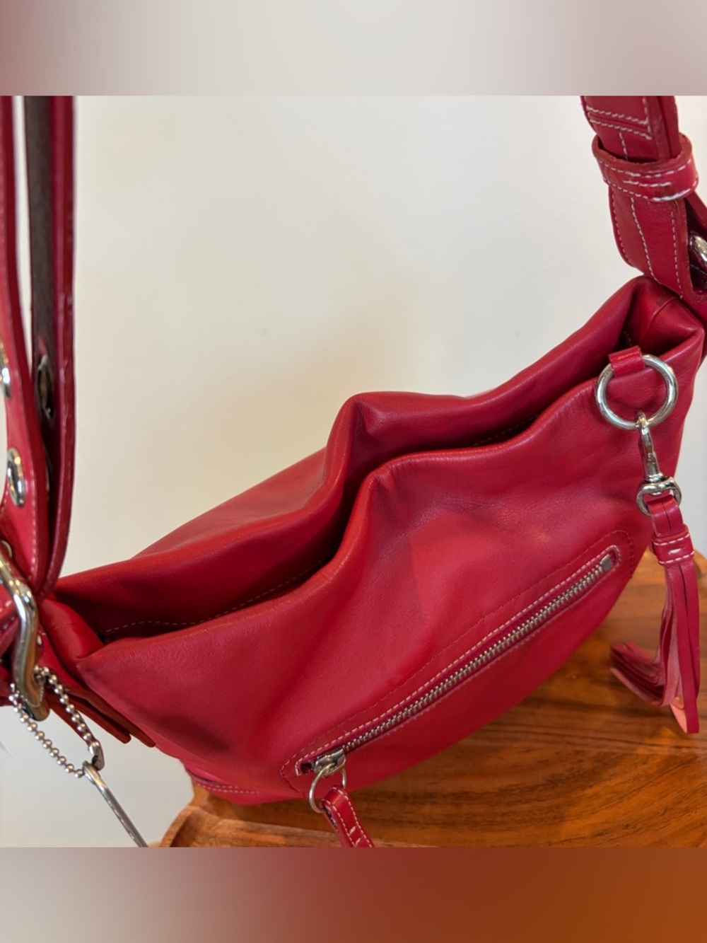 Vintage COACH Legacy Red Leather Shoulder Made in Turkey 1415 EUC - Picture 6 of 17